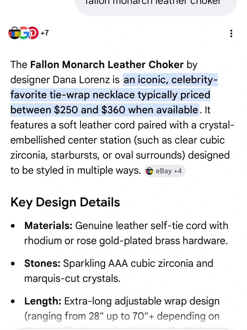 Fallon monarch leather choker. No strap. NEEDS NEW STRAP ❤️